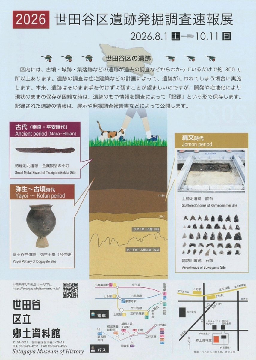 2026世田谷区遺跡発掘調査速報展－最新の調査成果から－」世田谷区立