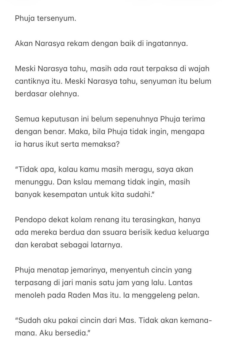 orbitanara's tweet photo. #pondphuwin few tweets au,
Marriage is scary, kalau suaminya bukan Raden Mas Narasya Letraningrat.

— Karena bagi Narasya, janjinya pada Phuja akan tetap sama. Masih dan selalu. https://t.co/9FND8IhKjN