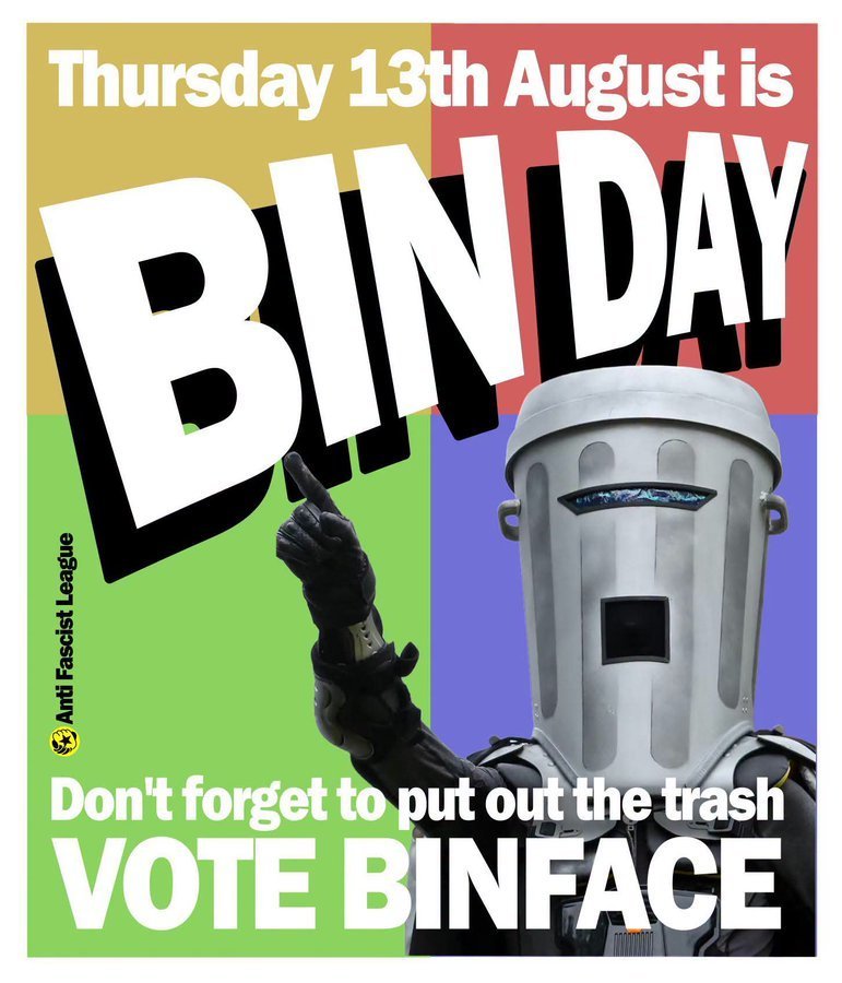 HBBurggraaff's tweet photo. @iamcassierowan Desperate @Nigel_Farage brings a lot of people not-from-Clacton together. 
We say stop this establishment of the filty rich #Farage and do the one correct thing: #VoteBinface https://t.co/fnvziTQyGe