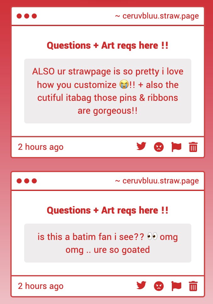ceruvbluu's tweet photo. THANK UUU !!! i'm happy u liked my strawpage and my itabag, it means a lot to me!! ALSOO YES i LOVE BATIM how did u know?!?!? 🥹 u know PEAK https://t.co/dgtxcsJHf4