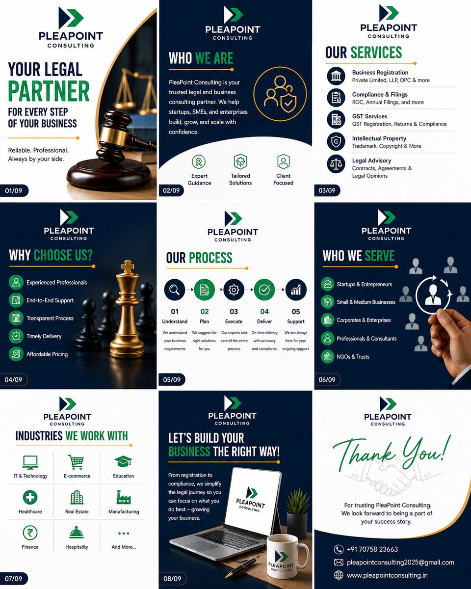 PLEAPOINT2025's tweet photo. ⚖️ Build Your Business the Right Way with PleaPoint Consulting! 🚀
📞 Call: +91 70758 23663
📧 Email: pleapointconsulting2025@gmail.com
🌐 Website: https://t.co/09Xoy9B1to
#BusinessRegistration #CompanyRegistration #StartupIndia #LLPRegistration #MSMERegistration #GSTRegistration https://t.co/UIlpq54tXR