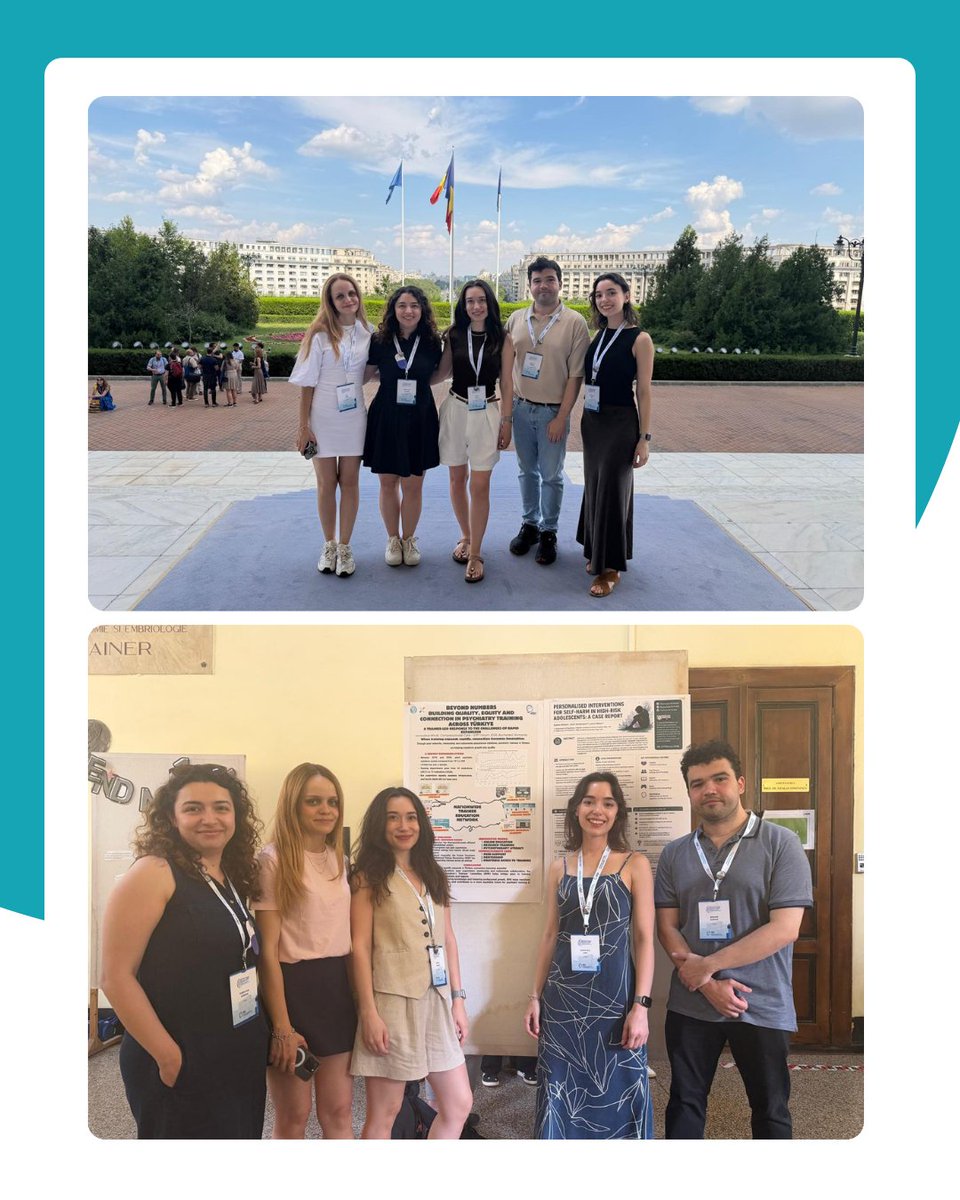 PsikiyatriDer's tweet photo. EFPT Forum 2026 Bükreş'te gerçekleştirildi.

European Federation of Psychiatric Trainees (EFPT) tarafından her yıl düzenlenen ve Avrupa’nın farklı ülkelerinden psikiyatri asistanlarını bir araya getiren EFPT Annual Forum, bu yıl 14–18 Temmuz 2026 tarihleri arasında Bükreş, Romanya’da gerçekleştirildi.

Türkiye Psikiyatri Derneği Asistan Hekim Komitesi adına Begüm Marşap, Ece Ilgın, Sueda Nur Aydemir, Deniz Sıla Arıcı ve İbrahim Sungur, Türkiye’yi EFPT Forum 2026’da temsil etti.

Forum boyunca farklı ülkelerdeki psikiyatri uzmanlık eğitimi uygulamaları ve güncel sorunlar ele alınırken; çalışma grupları, bilimsel ve eğitsel oturumlar ile Genel Kurul toplantılarında psikiyatri eğitiminin geleceğine ilişkin deneyim ve görüşler paylaşıldı. Türkiye delegasyonu da ülkemizdeki psikiyatri uzmanlık eğitimini, asistan hekimlerin çalışmalarını ve son dönemde yürütülen projeleri Avrupalı meslektaşlarıyla paylaşma fırsatı buldu.

🌍 EFPT çatısı altında gerçekleşen bu buluşmaların; ülkeler arasında deneyim paylaşımını, asistan hekimlerin uluslararası temsiliyetini ve psikiyatri eğitiminde ortak çalışmaların geliştirilmesini güçlendirdiğine inanıyoruz.

Türkiye’yi EFPT Forum 2026’da temsil eden meslektaşlarımıza teşekkür ediyor, uluslararası alandaki çalışmalarında başarılar diliyoruz.

#TürkiyePsikiyatriDerneği #TPD #AsistanHekimKomitesi #EFPT #EFPT2026 #PsychiatryTrainees #PsychiatryTraining #Bucharest2026