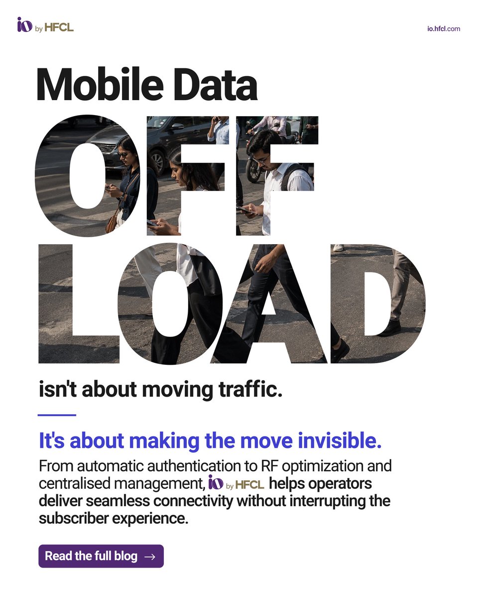 iobyhfcl's tweet photo. Mobile Data Offload is more than shifting traffic from cellular to Wi-Fi. It relies on intelligent authentication, security, resource optimisation and seamless session continuity to enhance network performance.
Read: https://t.co/Pas00Vr38G
#MDO #MobileDataOffload #Connectivity https://t.co/YcgESzGGXj