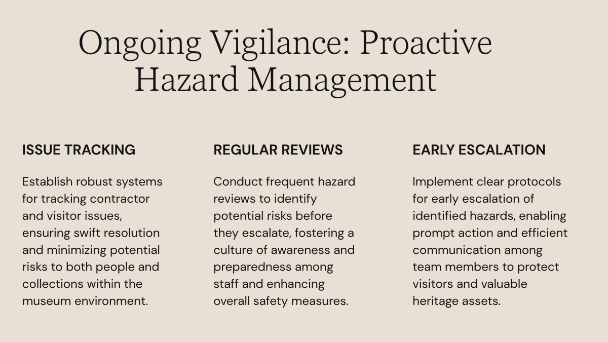 ReflexionSuite's tweet photo. Museums drift from small gaps, not big disasters.

New deck: separate conservation assets, tie maintenance to environment, track contractors/visitors in one view, escalate risks early.

What's your biggest operational worry?

#Museums #CulturalHeritage #CollectionsCare https://t.co/zYkfUrlI4d
