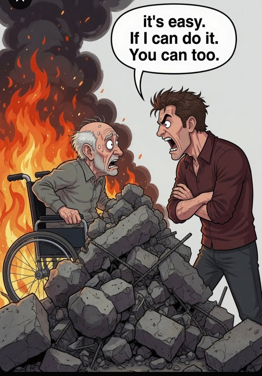 Bot_No_13's tweet photo. @CodyCacophony @Ka_The_139 @CH0PPENHEIMER @sendmeboxes Do you know what he meant tho?
This is how you sounds. 
"Get better, old man. I can run away from the fire, you can, too" https://t.co/1sccTeYfGD
