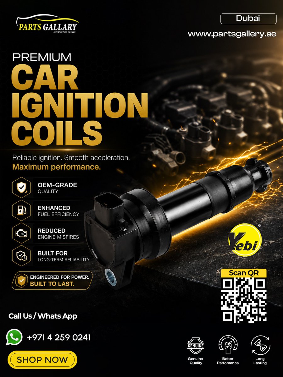 partsgallery's tweet photo. ⚡ Power your drive with OEM-grade Ignition Coils from Parts Gallery. Enjoy smoother acceleration, improved fuel efficiency, reduced engine misfires, and long-lasting reliability
📍 Dubai
📞 +971 4 259 0241
🌐 https://t.co/Y9eib3ICdH
#PartsGallery #IgnitionCoil #AutoParts #Dubai https://t.co/M4uAFOKp5E