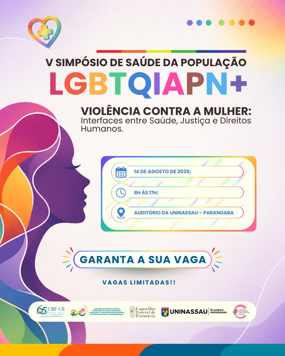 crfce2's tweet photo. 📢 Garanta a sua vaga no V Simpósio de Saúde da População LGBTQIAPN+ | Violência contra a Mulher: Interfaces entre Saúde, Justiça e Direitos Humanos

🔗 Garanta sua inscrição gratuita no link:

👉 https://t.co/T2IhLR2GsE https://t.co/uv11ogwk2s