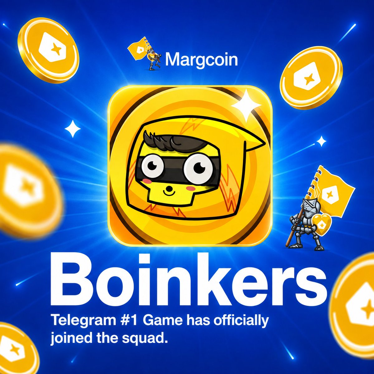 MargcoinOG's tweet photo. Boinkers, #1 MiniApp game on Telegram, has officially joined the Margcoin squad.🏳️

#Margcoin #Marg #Boinker

What are you waiting for?🤝
Join the Boinkers Squad and show your power. Don't forget to spin the Boinkers slot and send it to the moon.

Join Boinkers Squad - https://t.co/AfHZTedmwl