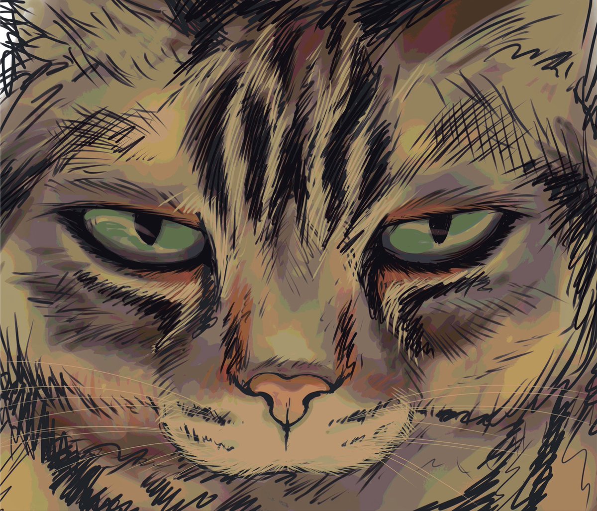 TomarUsano's tweet photo. うちのねこ模写 https://t.co/miyWkKU060