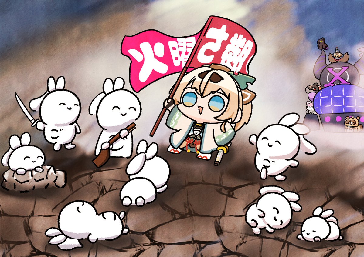 yamabuki216's tweet photo. 「月曜日討伐隊を導く自由業のござる」
#いろはにも絵を https://t.co/dlHcpdglXY