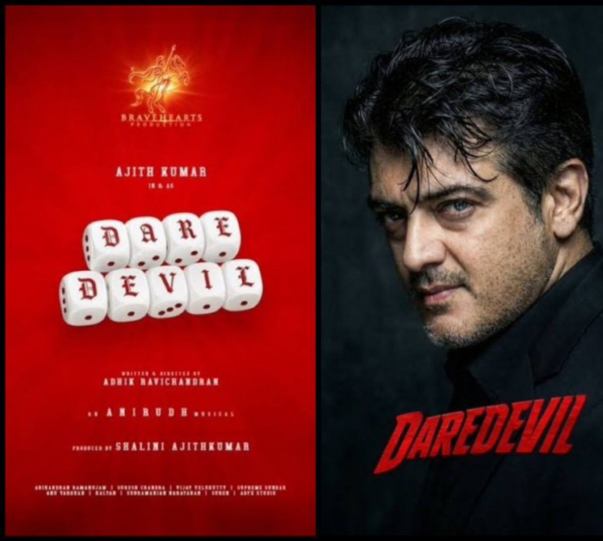 _MovieVerse's tweet photo. 34 years of an extraordinary cinematic journey, and now a bold new chapter begins 🐎

#AjithKumar steps into film production with #DareDevil, marking the launch of BraveHearts Production, led by #ShaliniAjithKumar ❤️ https://t.co/xIzg0HrO4x