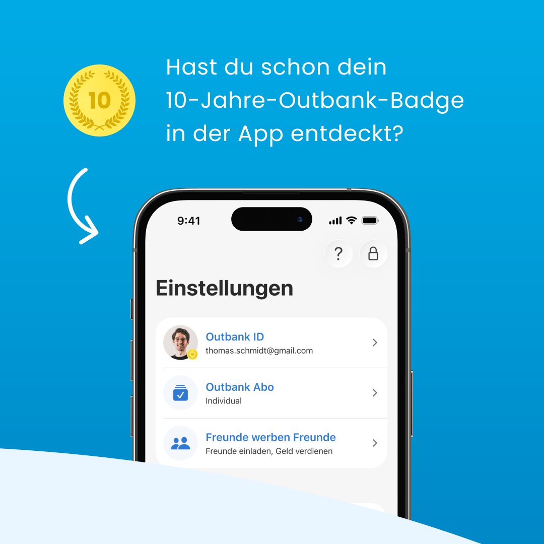 Outbank's tweet photo. Happy 10th Birthday, #Outbank für #iOS &amp; #macOS!🥳

Du bist seit 2016 dabei? Dann schau nach deinem exklusiven Jubiläums-Badge am In-App-Profilbild! 

Wir feiern außerdem mit der ganzen Community: Mach mit beim #Gewinnspiel.

Mehr Infos: 
👉 https://t.co/Sf6WL7AP1d https://t.co/IuHf1bi2Ls