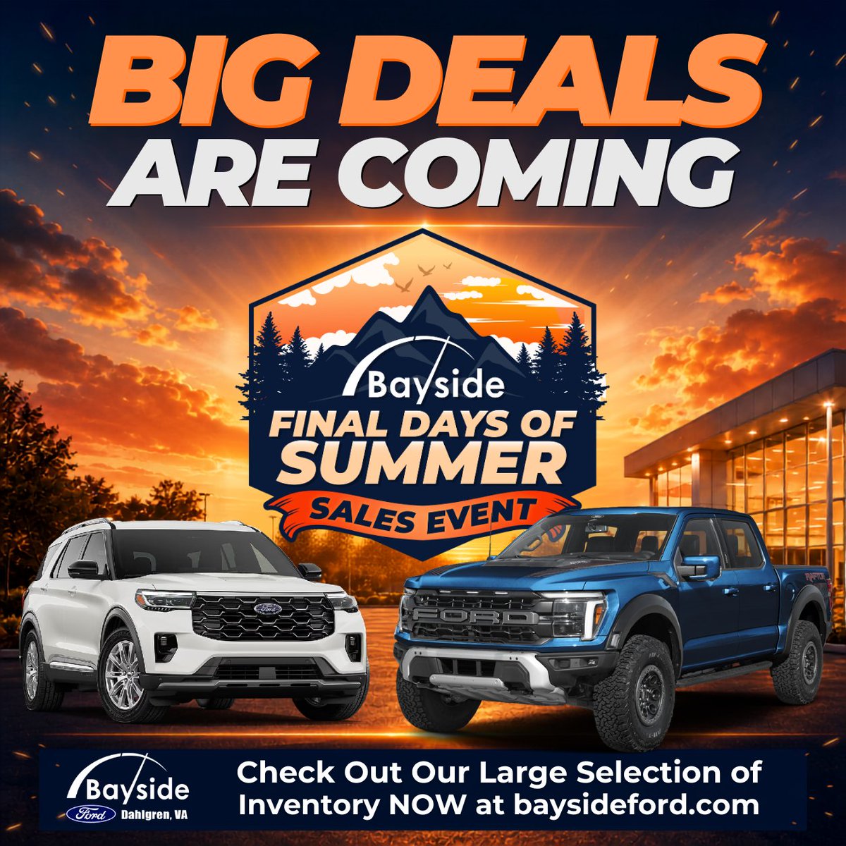 BaysideFord's tweet photo. 🚨 Something BIG is coming to Bayside Ford... 👀 Don't wait until everyone else is shopping—explore our inventory now, save your favorites, and get ready to drive home in your next Ford.

📲 540-709-1280
📍 17020 Consumer Row, King George, VA
🖥️ https://t.co/HN5KJmRWj9 https://t.co/zy8oSmthWg