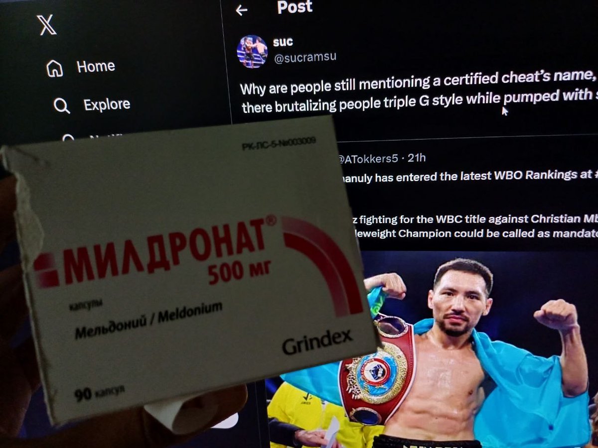 BoxeoKZ's tweet photo. @sucramsu The answer is simple — Meldonium isn’t even a steroid. It’s just a regular dietary supplement that is freely sold all over in pharmacies in his country. I even have a box of it myself https://t.co/wi1FTg52kl