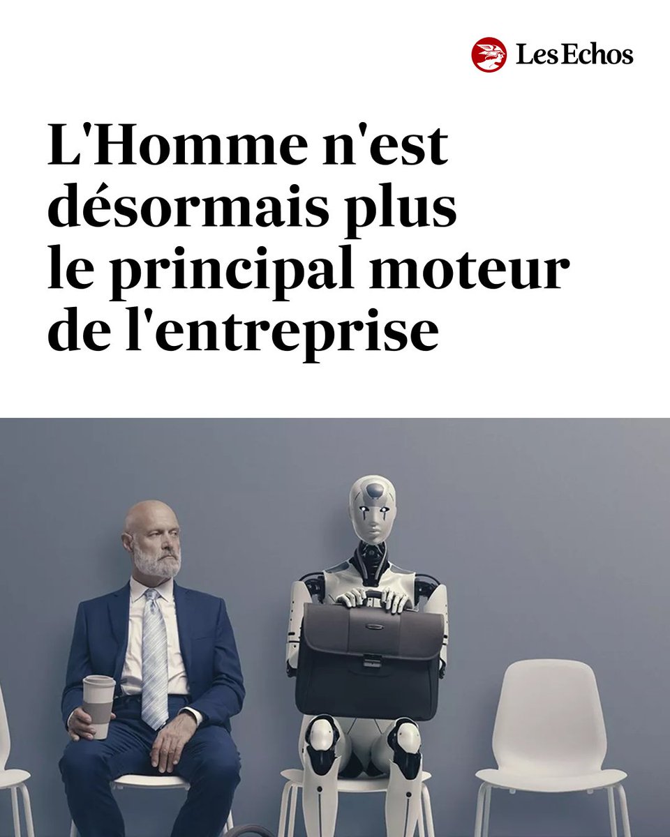LesEchos's tweet photo. 🤖 « L'IA n'est plus seulement un outil, elle devient une main d'oeuvre » ➡️ https://t.co/K2NhRrmrta https://t.co/0pE2Ny2HKk