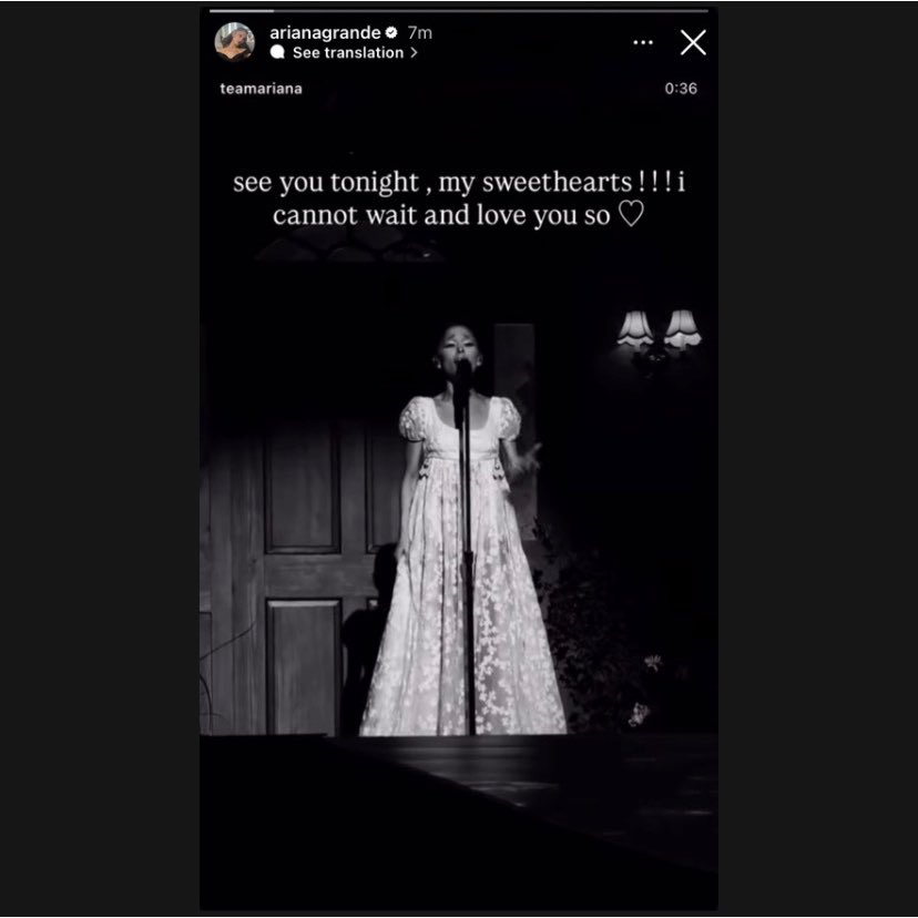 arianagrandebr's tweet photo. “vejo vocês hoje a noite, meus amores !!! mal posso esperar e amo vocês demais ♡”

– Ariana Grande via Instagram Stories. ❤️‍🩹 https://t.co/ydB3RPhQXq