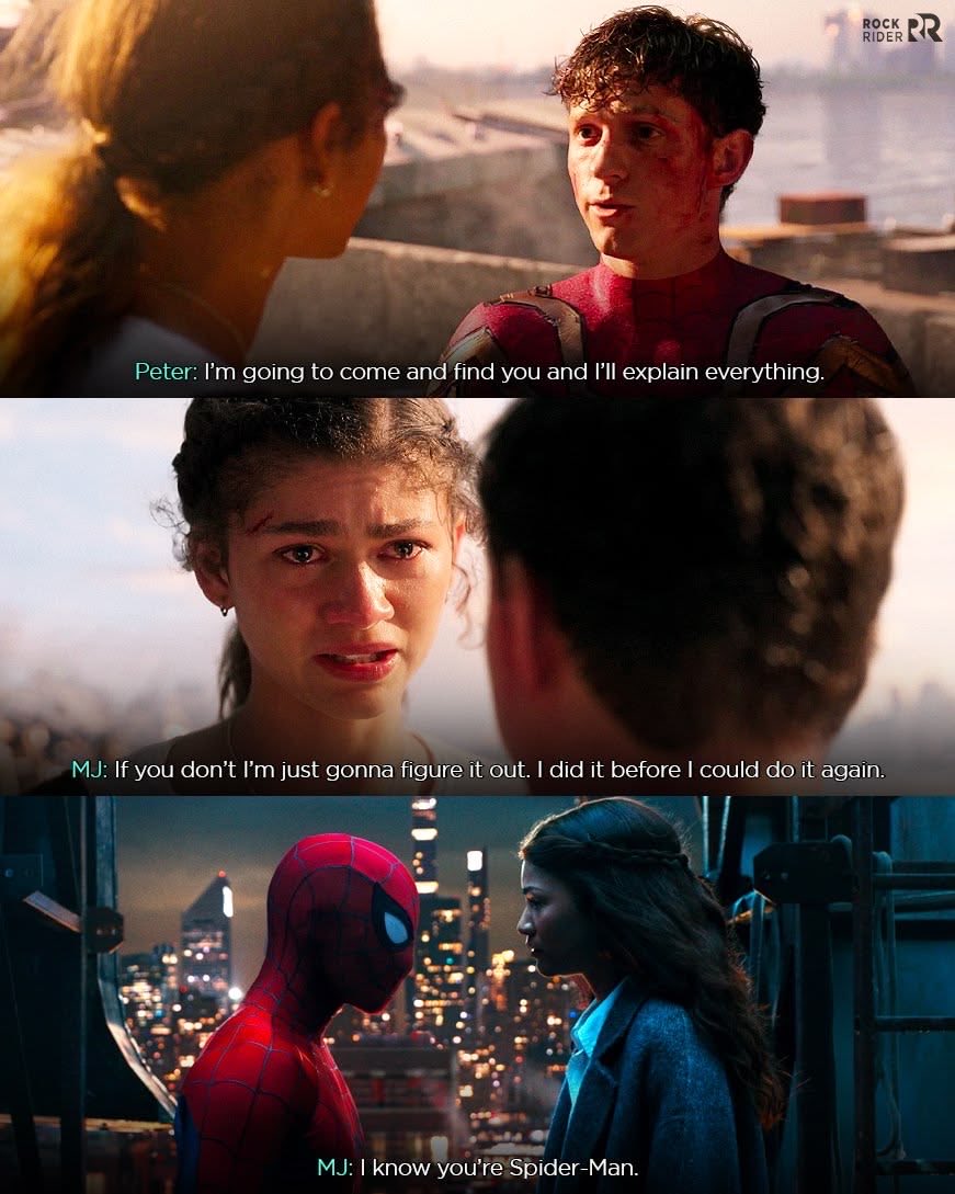 4ourty_seven's tweet photo. Peter promised he’d come back and explain everything. MJ replied, “If you don’t, I’ll figure it out. I did it before, I can do it again.” That line says it all. No matter what happens, it feels like MJ always finds her way back to Peter. https://t.co/i5DxCWN9GI