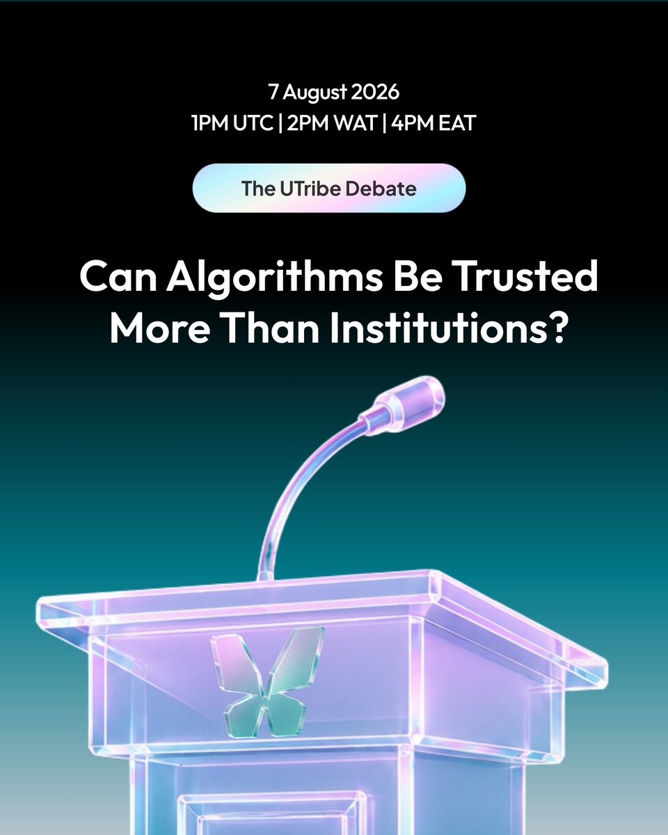 UtribeOne's tweet photo. 🤖 Can algorithms be trusted more than institutions?

AI vs Institutions.

Who earns our trust? 👀

⚔️ UTribe Debate

🗓️ 7 August
🕐 1 PM UTC | 2 PM WAT | 4 PM EAT

📍 Live on YouTube, X &amp; LinkedIn https://t.co/NBKGASipKk