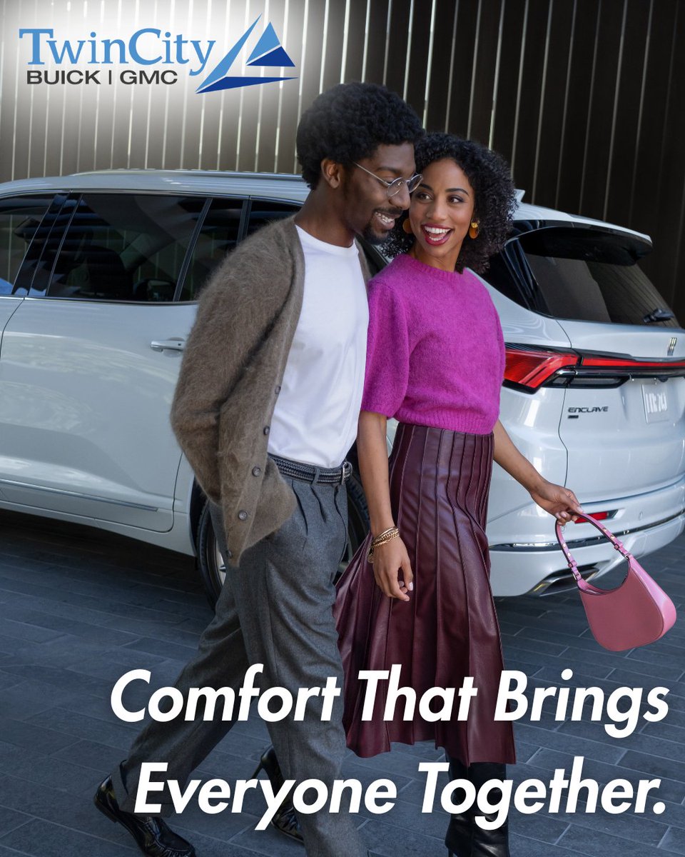 TwinCityBuickGM's tweet photo. Comfort that brings everyone together. Experience the Buick Enclave at Twin City Buick GMC and make every drive a little more refined. https://t.co/EFbYtQRttO
#TwinCityBuickGMC #BuickEnclave #Buick #LuxurySUV #FamilySUV #DriveInStyle #ComfortRedefined #AlcoaTN #NewBuick https://t.co/D9wlStkXGa