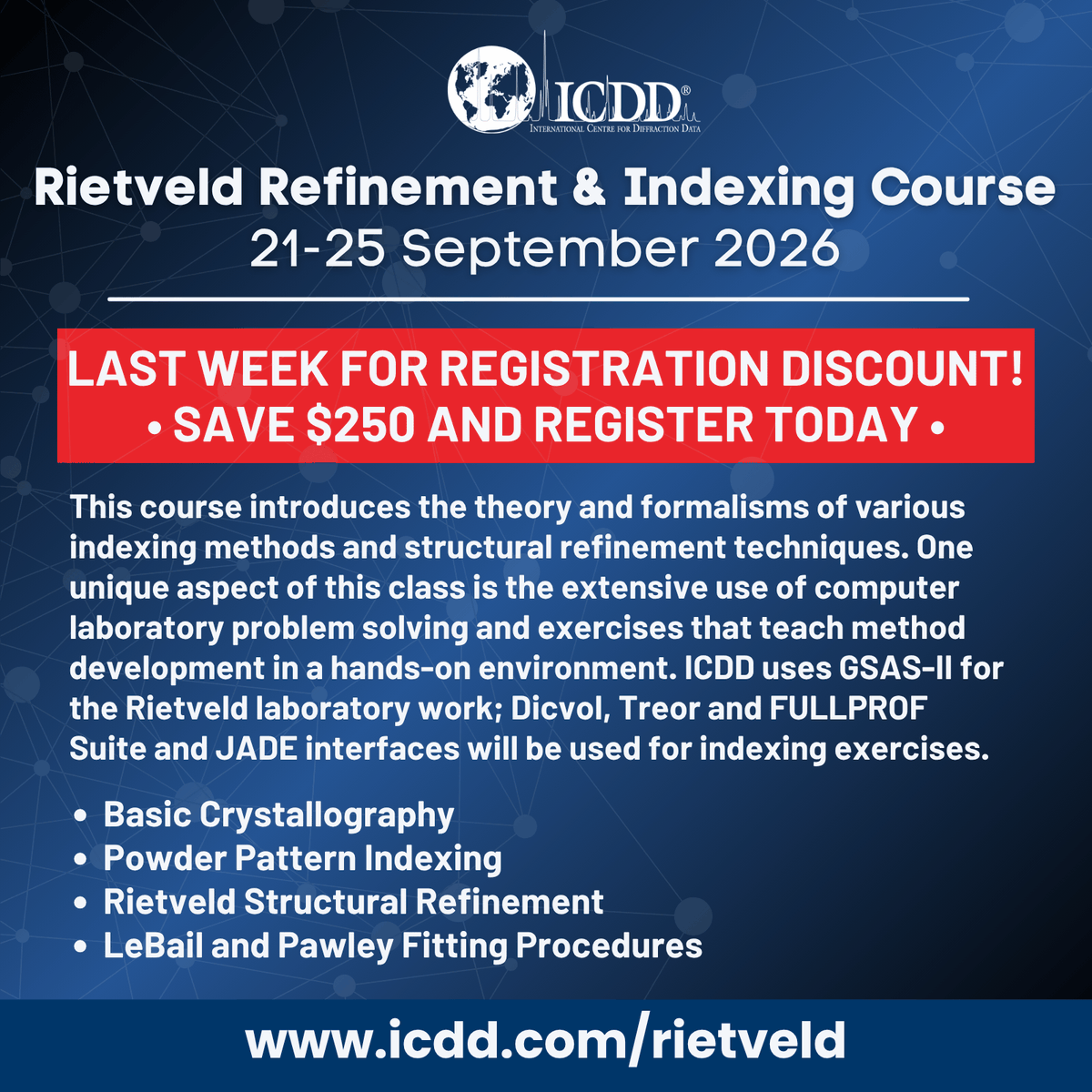 icddicdd's tweet photo. It's the last week to save on your Rietveld registration fee! Save $250 and register today at https://t.co/MokXjzCDQl https://t.co/hRz1L1AEA6