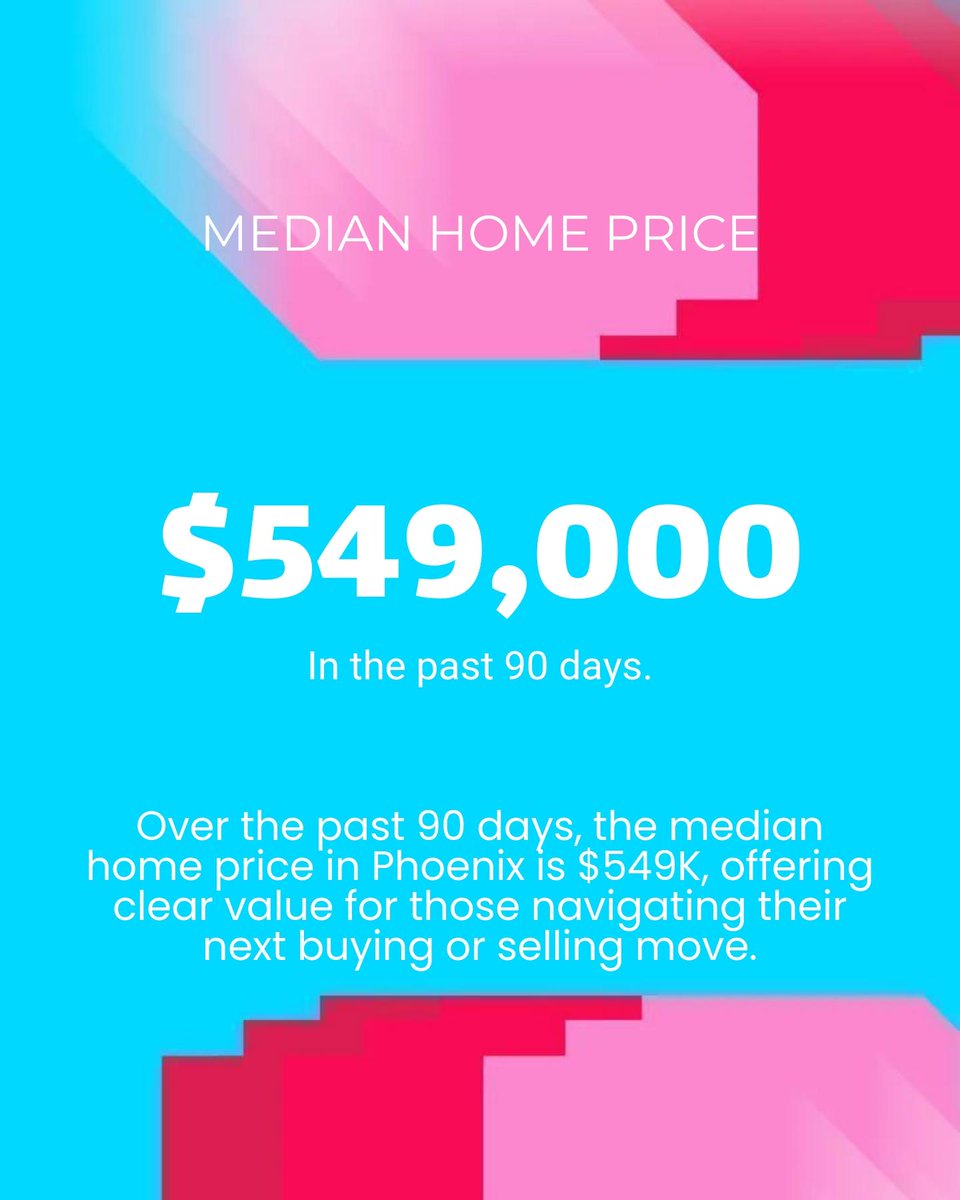 Paul_Eide_MN's tweet photo. Thinking of buying or selling in Phoenix? Check this out:

- 2,716 homes for sale, most listed around $549K.
- Half see price cuts, potential for great deals!
- Most homes sell in about 2 months. https://t.co/jJ4MsgKjCE