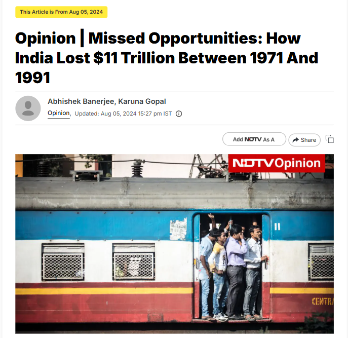 viprabuddhi's tweet photo. People don't hate Congress enough ✋

Had it not been for them wrecking the economy between 1971-1996 and again in 2004-2014, the country's GDP would have been $15T today at least 🇮🇳

India's GDP may have been higher than that of China today 🇨🇳

This doesn't even include the 1947-1971 era