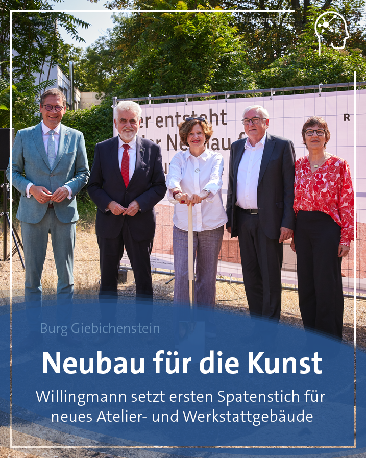 MWU_LSA's tweet photo. Wissenschaftsminister @WillingmannA war heute beim #Spatenstich für den Neubau der #BurgGiebichenstein Kunsthochschule in #Halle: In der Seebener Straße entsteht ein zeitgemäßes Atelier- und Werkstattgebäude für den Fachbereich🎨 inklusive Lehrräume 🧑🏫➡️ https://t.co/Xy2CCoFd3S https://t.co/IdtfYlGwfX
