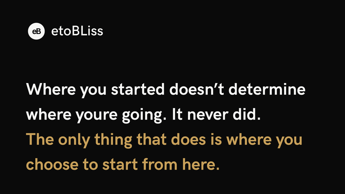 eto_bliss's tweet photo. Nobody talks about this part

The moment you realize
you've been using your past
as an excuse to delay your present.
The beginning is closed.
What you do next isn't.

Day 3. The Becoming. 🖤 https://t.co/ONjwMVk4YN