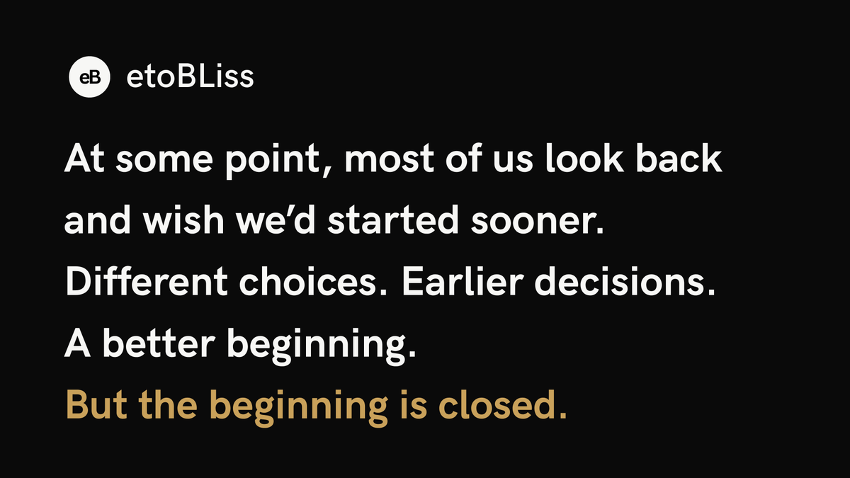 eto_bliss's tweet photo. Nobody talks about this part

The moment you realize
you've been using your past
as an excuse to delay your present.
The beginning is closed.
What you do next isn't.

Day 3. The Becoming. 🖤 https://t.co/ONjwMVk4YN