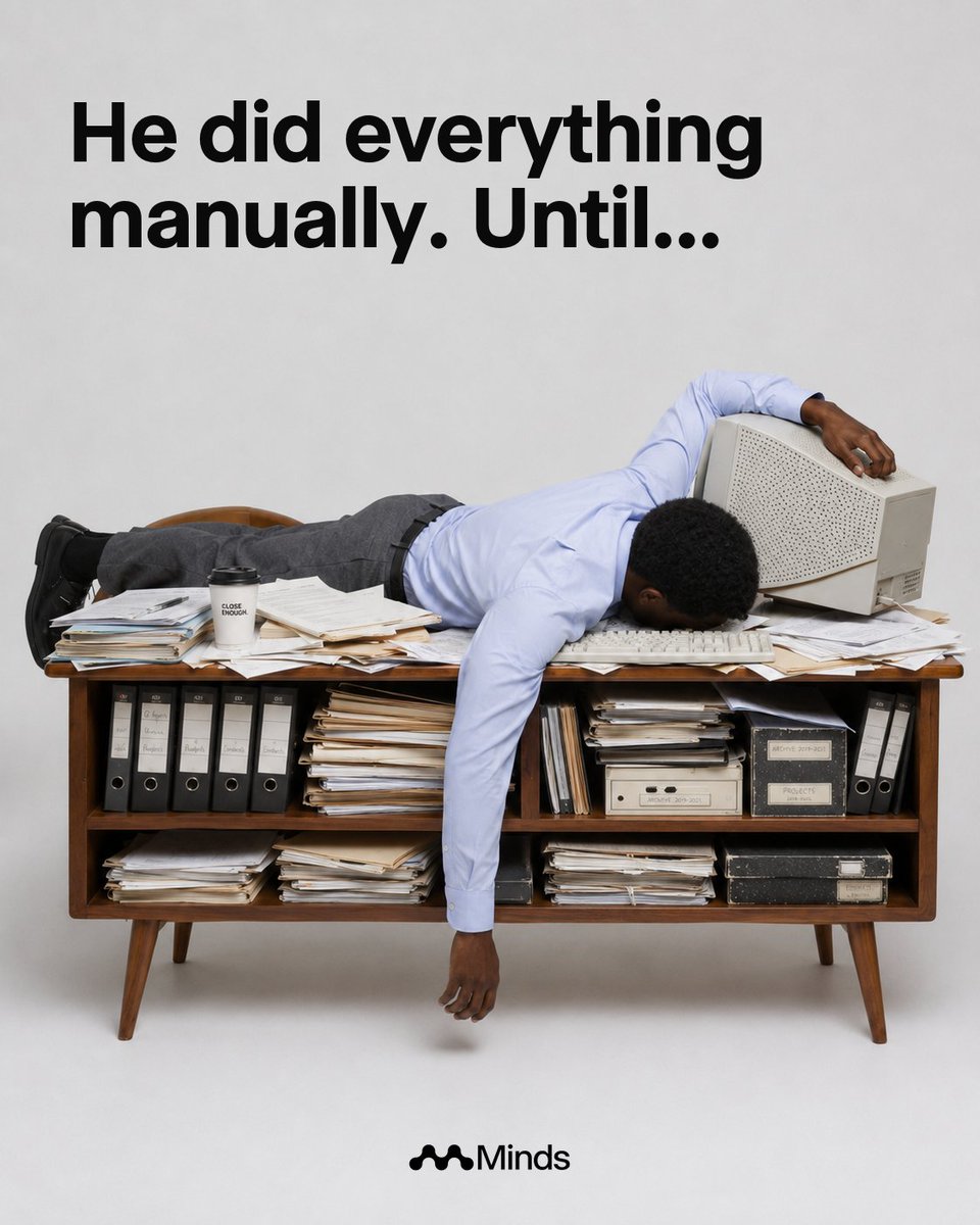mindsai_co's tweet photo. In 2026, research doesn't have to that time consuming.
Don't be like him. Be smarter.
Start for free through the link in Bio.
#surveys #officejob #minds #syntheticaudiences https://t.co/lxalM9Qgdv