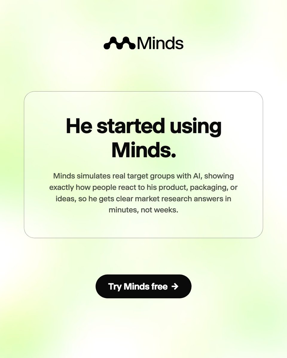 mindsai_co's tweet photo. In 2026, research doesn't have to that time consuming.
Don't be like him. Be smarter.
Start for free through the link in Bio.
#surveys #officejob #minds #syntheticaudiences https://t.co/lxalM9Qgdv