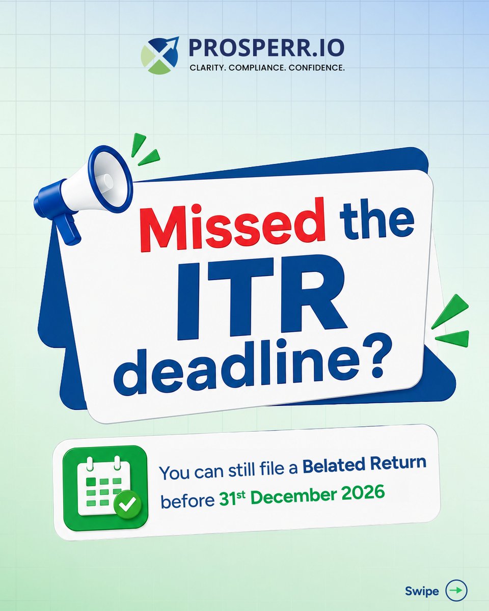 ProsperrOne's tweet photo. Missed the deadline? Don't let common myths stop you from filing your ITR.

Explore Prosperr: https://t.co/RPfoL6ot5n

#ITR #IncomeTax #BelatedReturn #TaxPlanning #Prosperr #PersonalCFO https://t.co/Iot15u47mq