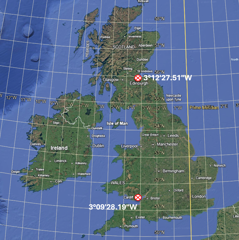 theiaincameron's tweet photo. Two examples of 'that simply can't be true', but are.

Aberdeen is farther west than Birmingham, and Edinburgh is farther west than Cardiff. https://t.co/pCbQHN4wjQ