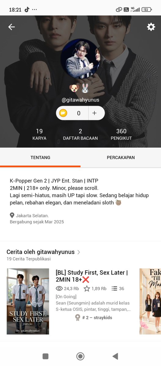 gitawahyunus's tweet photo. Hai, malam semuanya.
Buat kalian penikmat AU Stray Kids terutama ship 2min (BxB &amp; GS), boleh banget mampir ke Wattpad aku: gitawahyunus

Aku punya beberapa series dengan total ribuan pembaca dan rate 218+ 😗
#au #wattpad #straykids #leeknow #seungmin #2min #bxb #bl https://t.co/BhvMiuIEM8
