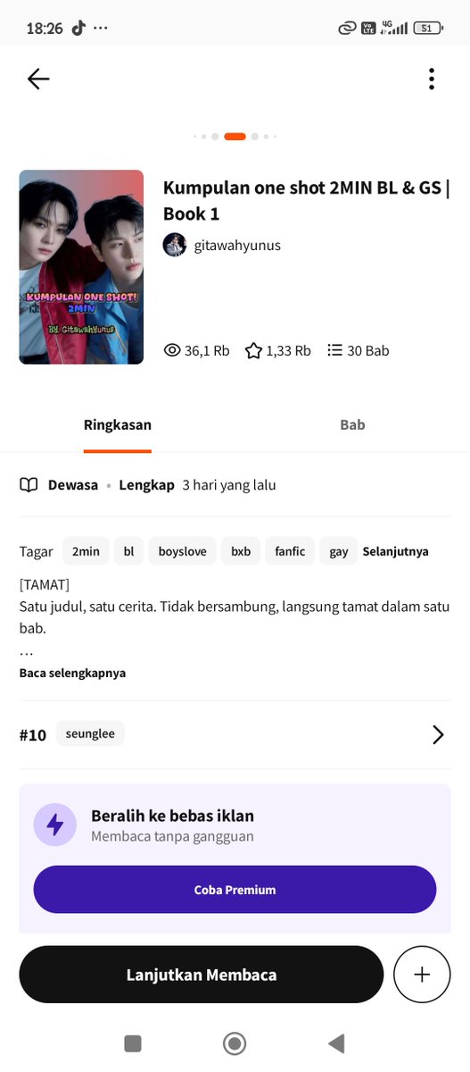 gitawahyunus's tweet photo. Hai, malam semuanya.
Buat kalian penikmat AU Stray Kids terutama ship 2min (BxB &amp; GS), boleh banget mampir ke Wattpad aku: gitawahyunus

Aku punya beberapa series dengan total ribuan pembaca dan rate 218+ 😗
#au #wattpad #straykids #leeknow #seungmin #2min #bxb #bl https://t.co/BhvMiuIEM8