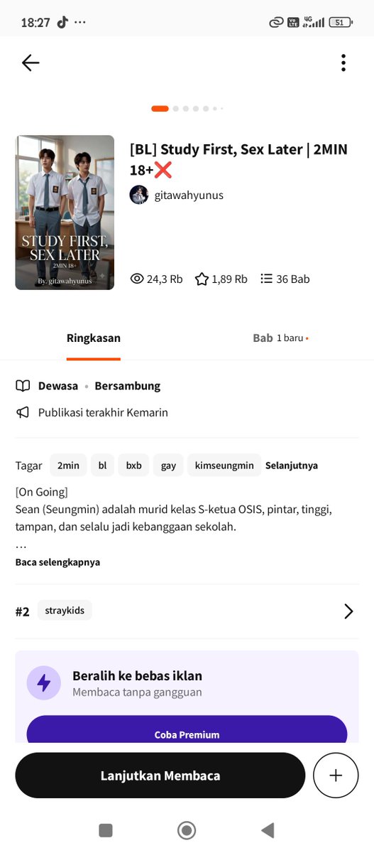 gitawahyunus's tweet photo. Hai, malam semuanya.
Buat kalian penikmat AU Stray Kids terutama ship 2min (BxB &amp; GS), boleh banget mampir ke Wattpad aku: gitawahyunus

Aku punya beberapa series dengan total ribuan pembaca dan rate 218+ 😗
#au #wattpad #straykids #leeknow #seungmin #2min #bxb #bl https://t.co/BhvMiuIEM8