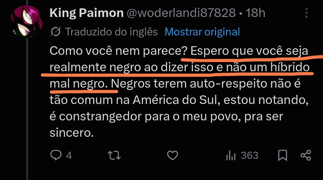 GoldyMiya's tweet photo. "ESTAMOS LUTANDO CONTRA O RACISMO" enquanto isso, usando frases tipicamente nazistas "espero que você seja realmente negro ao dizer isso e não UM HÍBRIDO MAL NEGRO" (isso é literalmente "eu sou puro e você não é", logo: nazi). Segregação foda de vocês né? https://t.co/ke21xsn0im