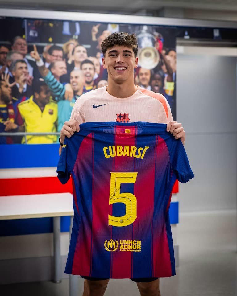 gunnerxm's tweet photo. Pau Cubarsi is the only player to change two shirt numbers in one season https://t.co/4JAY6nuEFB