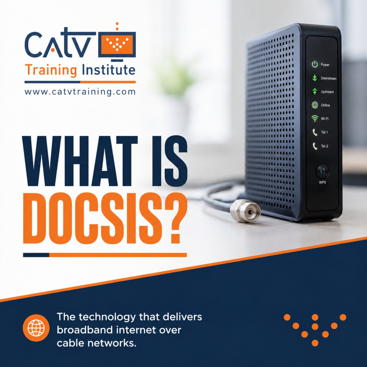 CATVTI's tweet photo. DOCSIS powers high-speed internet over cable networks, helping providers deliver faster, more reliable broadband using existing infrastructure.
DOCSIS 4.0 is designed for even greater speed and capacity.
Learn more: https://t.co/AlNP8zbyhG
#DOCSIS #BroadbandTraining #CATV https://t.co/37ayZ7TCXx