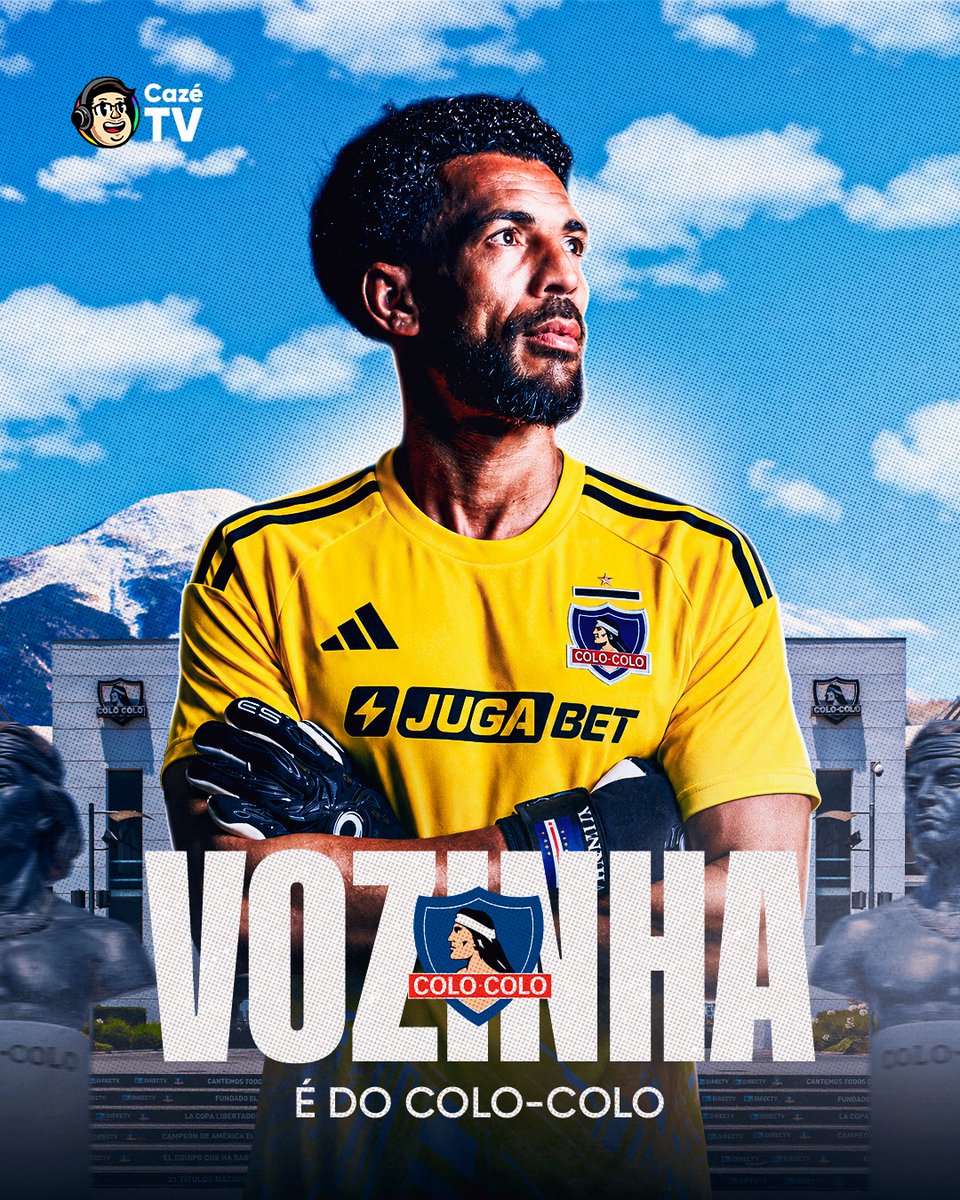 CazeTVOficial's tweet photo. OFICIAL! ✅ O VOZINHA VAI JOGAR PELO COLO-COLO! 

O goleiro de Cabo Verde que brilhou na Copa chegou ao Chile e já encontrou com o Presidente do novo clube. MUITO SUCESSO, VOZINHA!!!!!! SEGUIMOS NA TORCIDA🧤🧤!!! https://t.co/1xzOgEzzRN