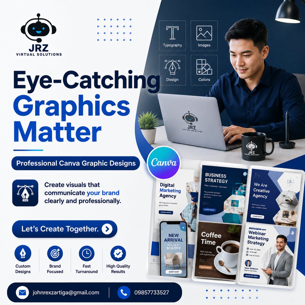 ZartigaRex's tweet photo. Your audience sees great visuals. I design clean, attractive graphics that help improve your brand. Ready to level up your content? 

📩 johnrexzartiga@gmail.com
📞 09857733527

#GraphicDesign 
#CanvaDesigner 
#Branding 
#VirtualAssistant 
#ContentCreator https://t.co/rYlnfF1W52