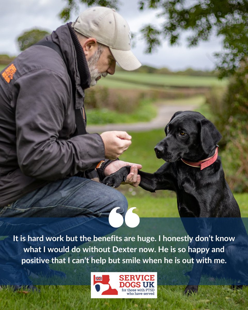 ServiceDogsUK's tweet photo. Behind every SDUK partnership is a story of resilience, trust and hope

With the support of a specially trained PTSD Assistance Dog, Veterans can rebuild confidence and regain independence

Help us create more life-changing partnerships:
https://t.co/aHGXGShyj7 https://t.co/eLWQZjPPpM