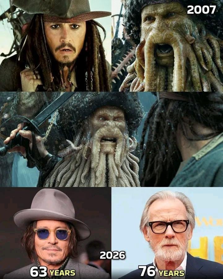 gustavojames99's tweet photo. Johnny Depp and Bill Nighy in the epic pirate fantasy adventure – Pirates of the Caribbean: At World’s End (2007). https://t.co/IsPhHJYfP2