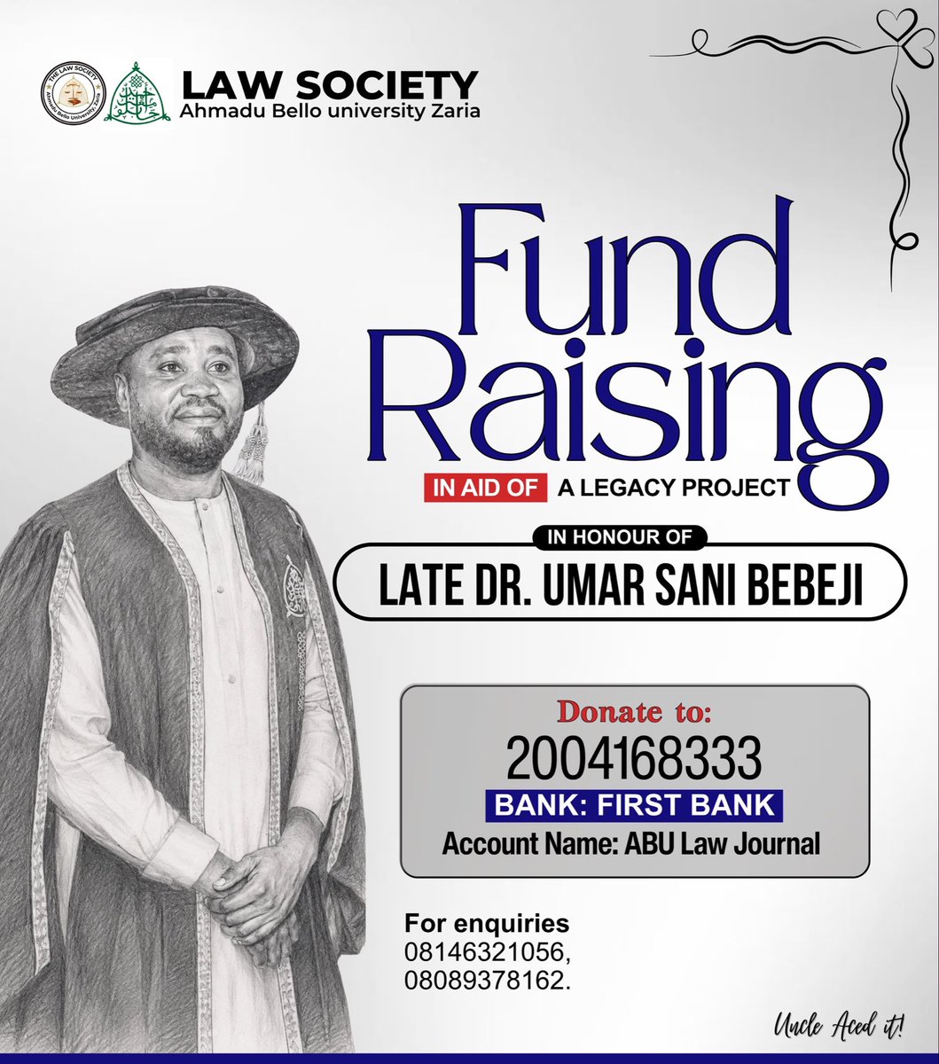 lssabuzaria's tweet photo. A Legacy Worth Preserving. A Vision Worth Supporting🤍

Dr. Umar Sani Bebeji was more than a lecturer—he was a mentor, a father figure, and a selfless man who dedicated his life to seeing others grow. He invested in people, created opportunities, and left an impact… https://t.co/uvLjVqSHB9