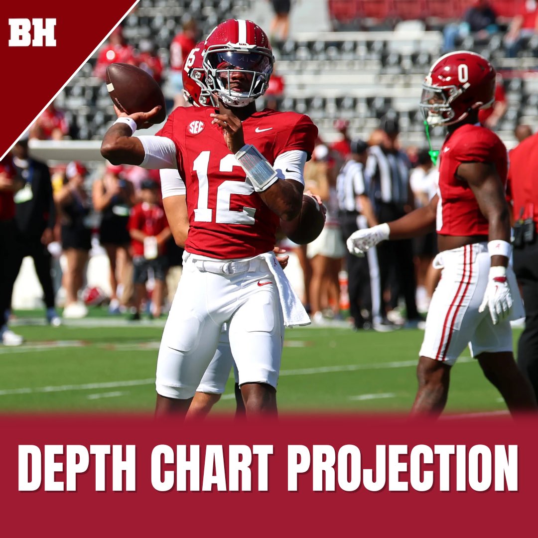 jlmitchell93's tweet photo. With fall cap starting in two days, I did another depth chart projection over at @Bama_Hammer:

https://t.co/VuKsnYAtzb https://t.co/sq2fWWfKm8