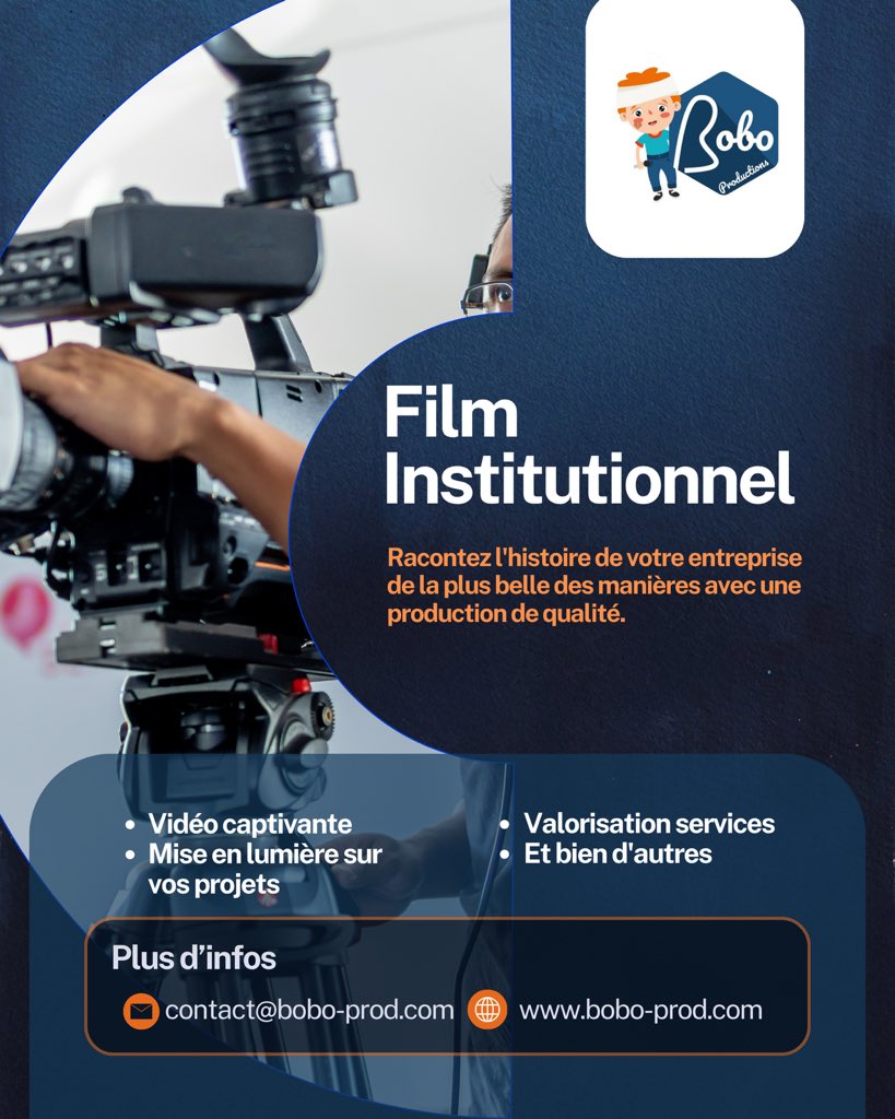 bobo_prod's tweet photo. #FilmInstitutionnel 
Donnez vie à votre #marque avec un film institutionnel qui raconte votre histoire ! 

Sublimez vos activités, mettez en lumière vos projets et valorisez vos services avec une production de pro. Infos au contact@bobo-prod.com ou https://t.co/k5RPjDS0Ed. https://t.co/fUqxPlRrTI