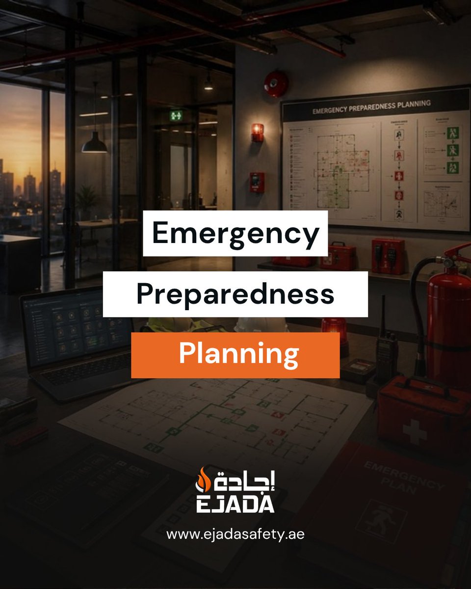 ejadasafety's tweet photo. EJADA Safety Consultancy helps businesses in Abu Dhabi improve emergency preparedness planning to ensure effective response and workplace safety.

#EjadaSafety #EjadaSafetyUAE #EjadaAbuDhabi #EmergencyPlanning #WorkplaceSafety #FireSafetyUAE #HSEUAE https://t.co/bTcfUAMS9P