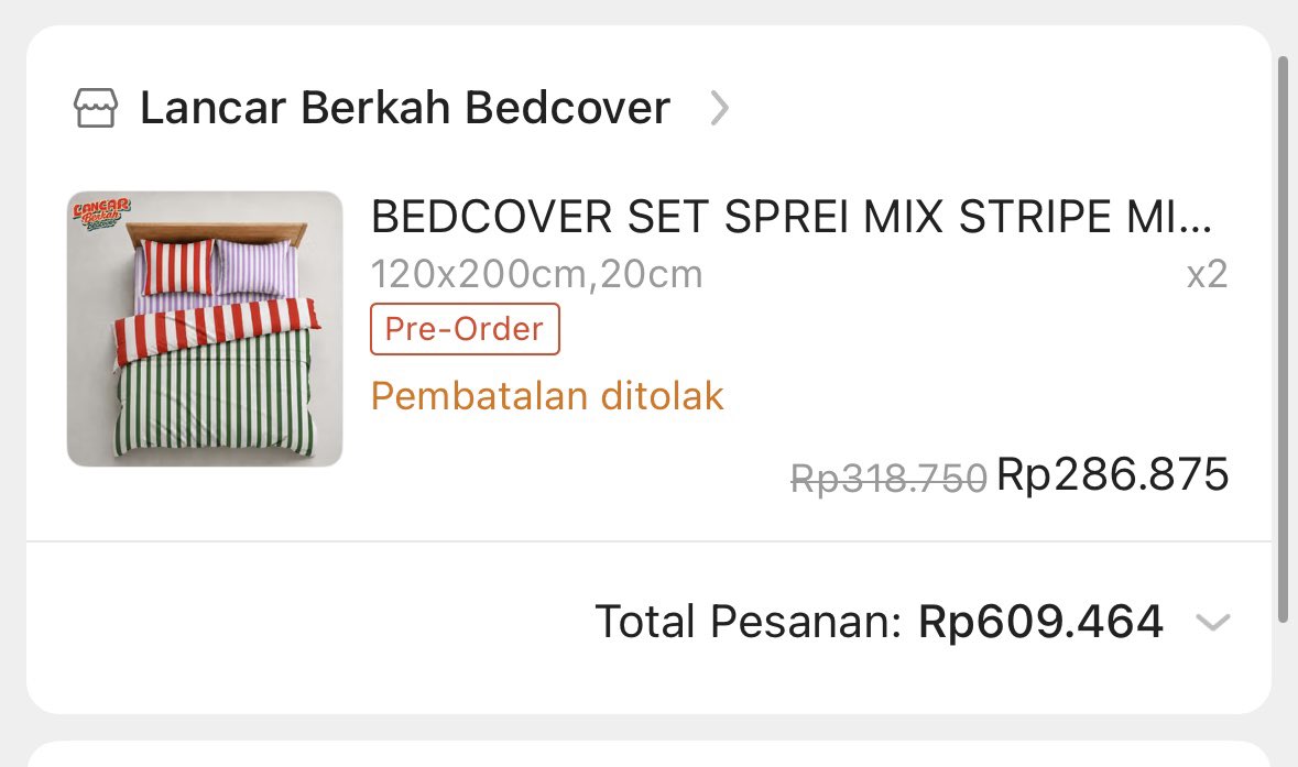 oldrfamuzzh's tweet photo. setres banget ga sengaja beli seprai 2 set dgn model yg sama, nangis😭 https://t.co/02b4Bx7Lej