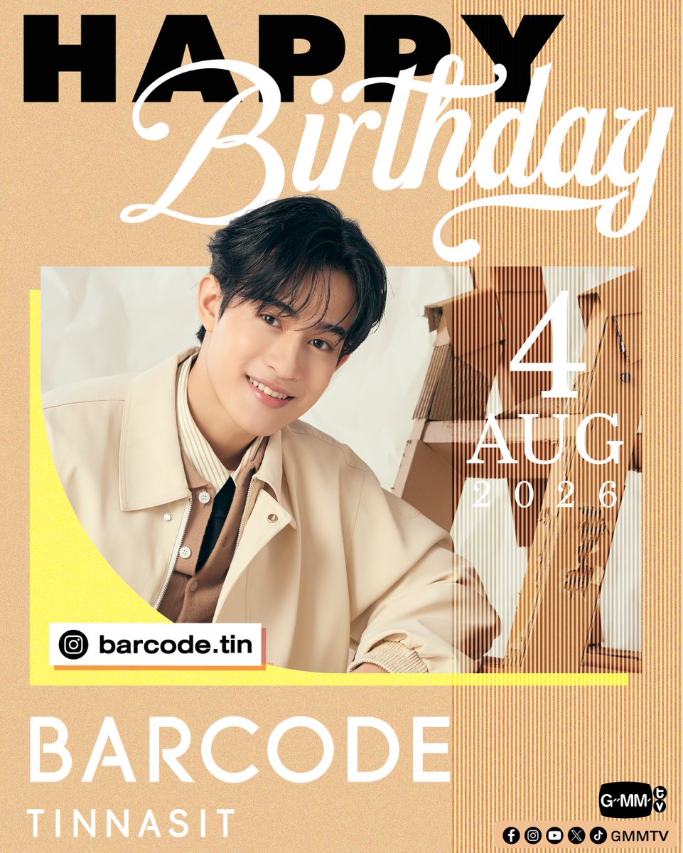 GMMTV's tweet photo. Happy Birthday to Barcode

#GMMTV
@BarcodeTin https://t.co/WfK59YEY4N