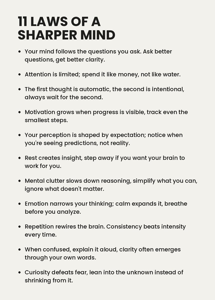 BookBriefsHQ's tweet photo. 11 LAWS OF A SHARPER MIND https://t.co/DlfbzgiuNb